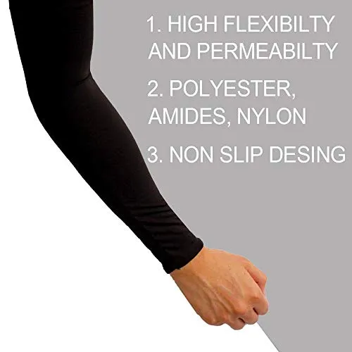 2 Pairs UV Sun Protection Cooling Arm Sleeves for Cycling, Running, Golf, Driving Sleeves for Men & Women (White   Gray)