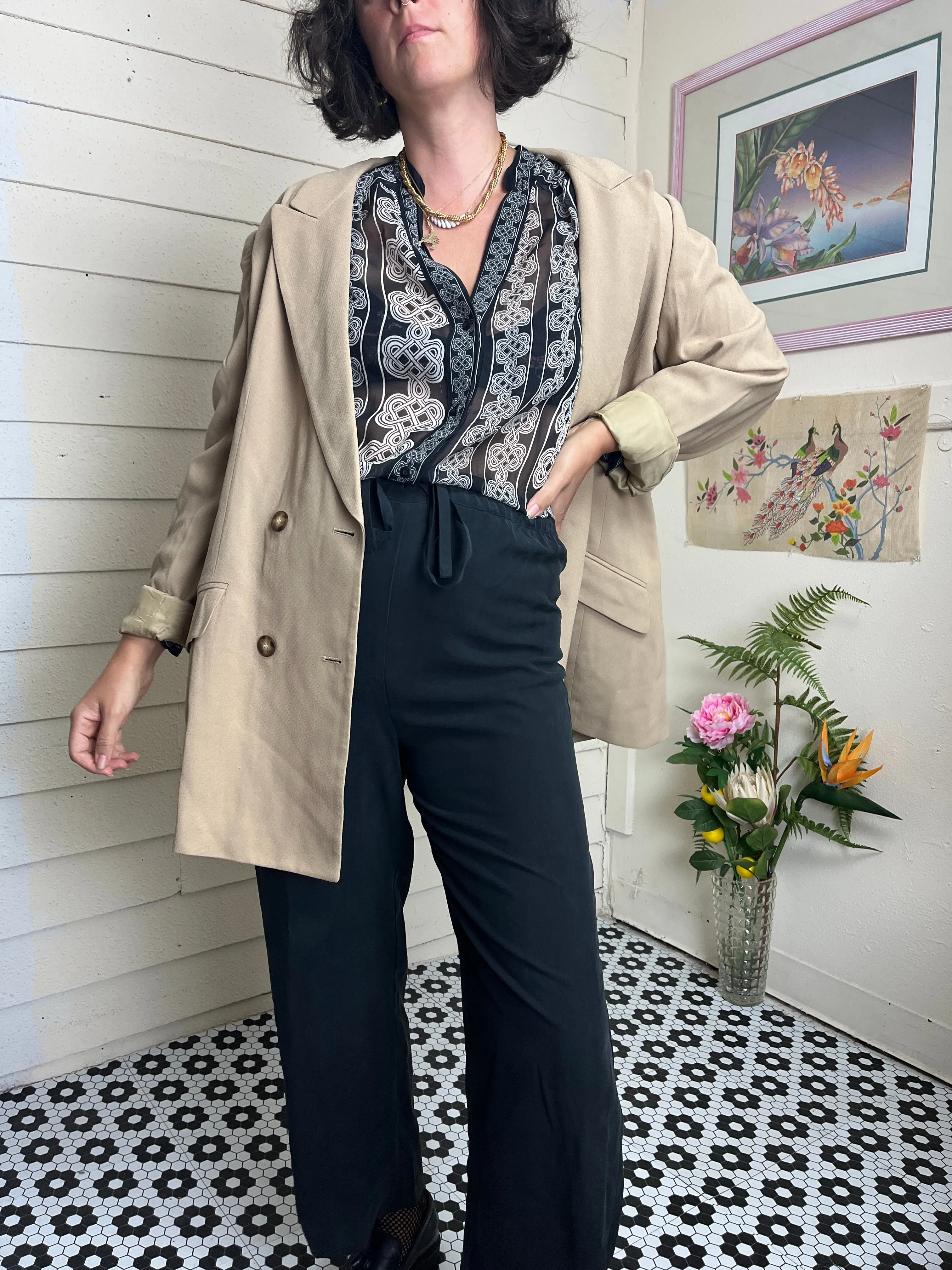 90s LIZ CLAIBORNE TAN BLAZER