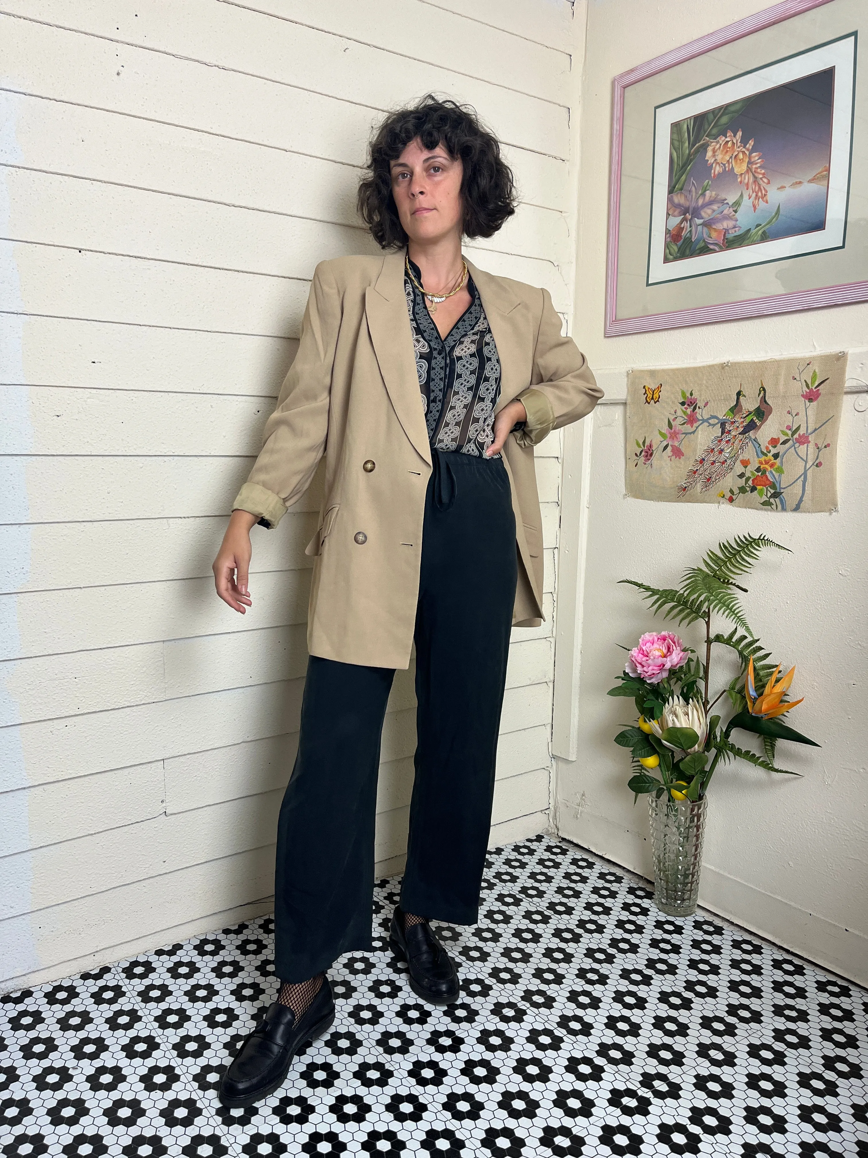 90s LIZ CLAIBORNE TAN BLAZER