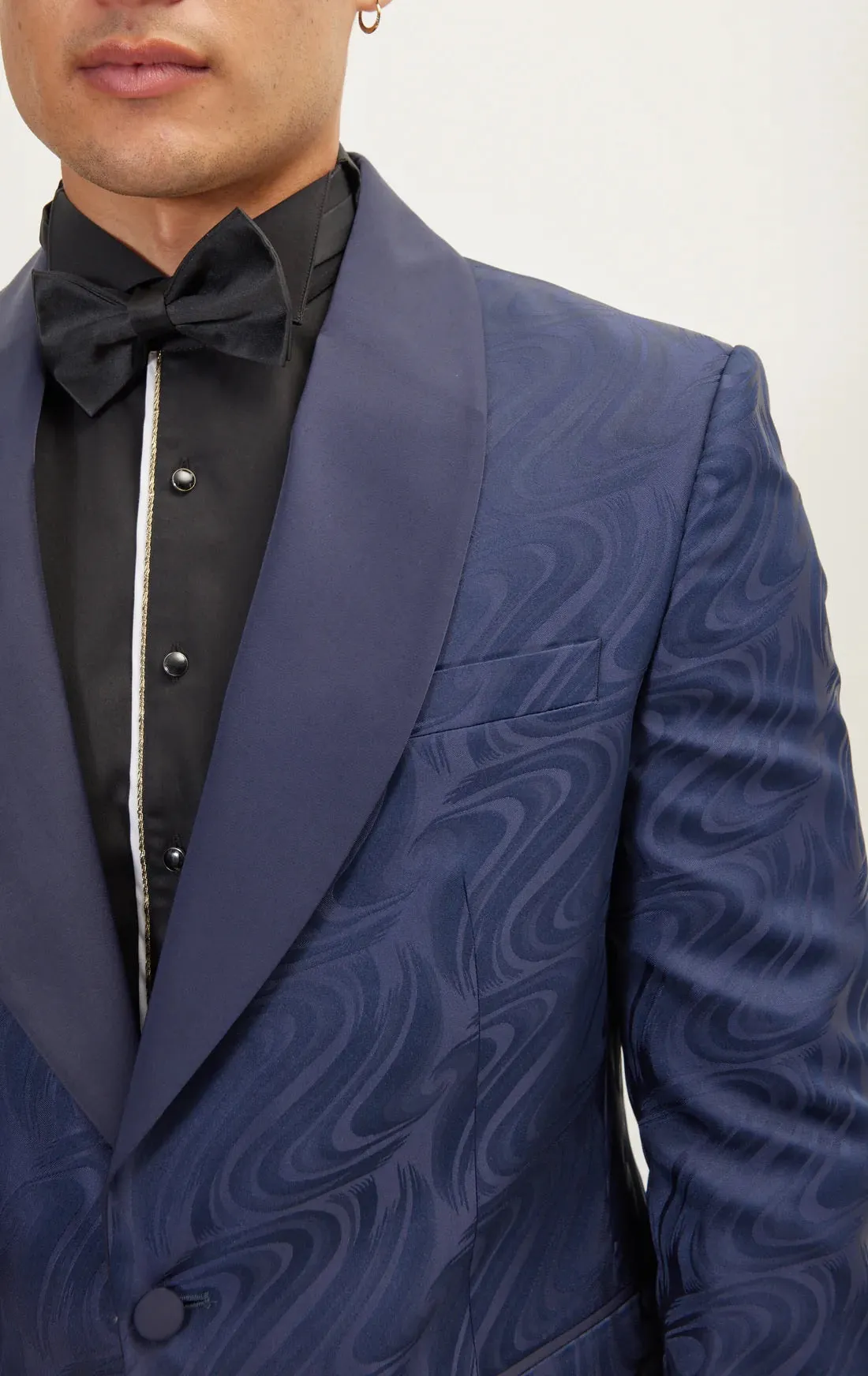 Abstract Shawl Tuxedo - Navy