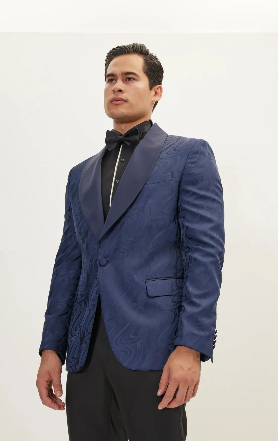 Abstract Shawl Tuxedo - Navy