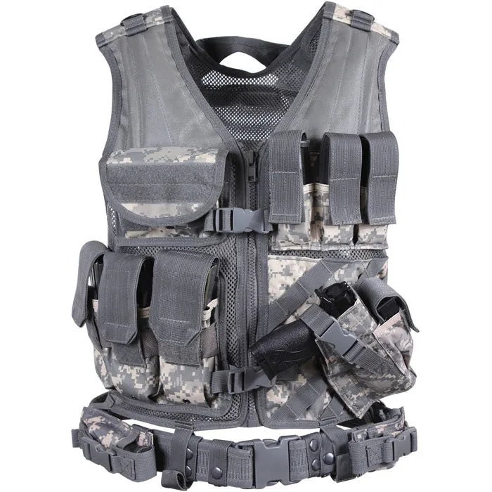 ACU Digital Camouflage - MOLLE Compatible Cross Draw Tactical Vest