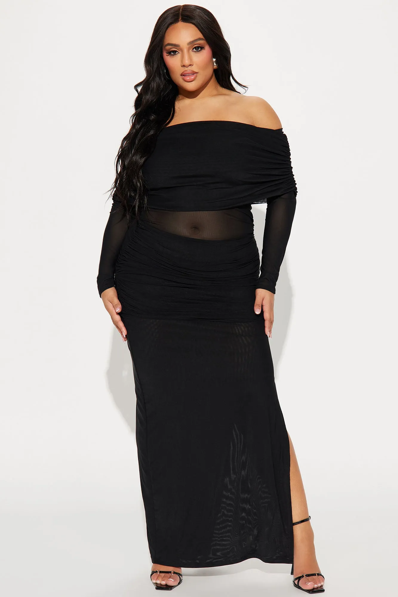 Adeline Mesh Maxi Dress - Black