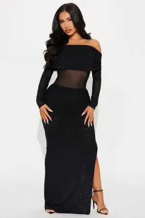 Adeline Mesh Maxi Dress - Black