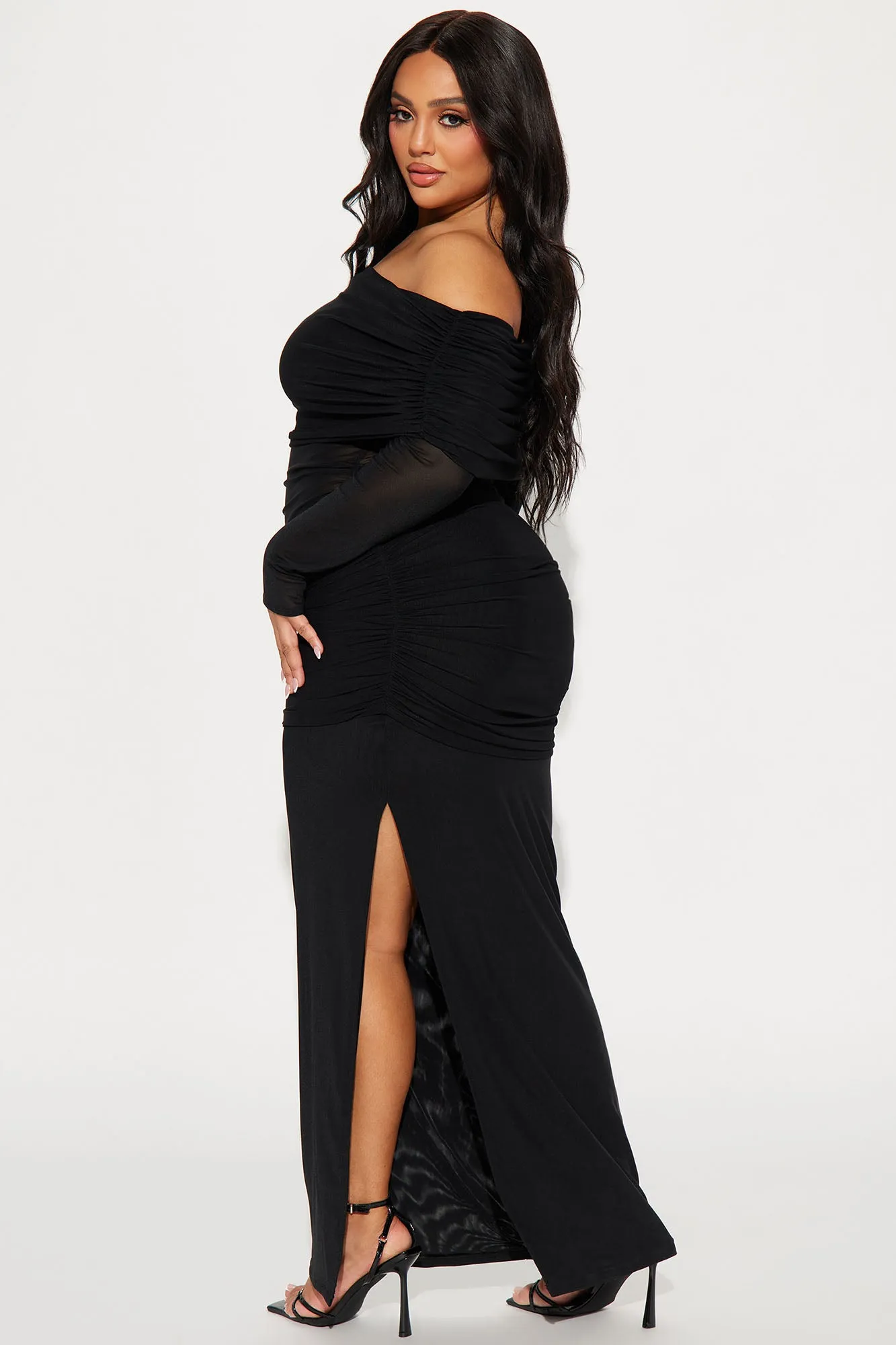 Adeline Mesh Maxi Dress - Black