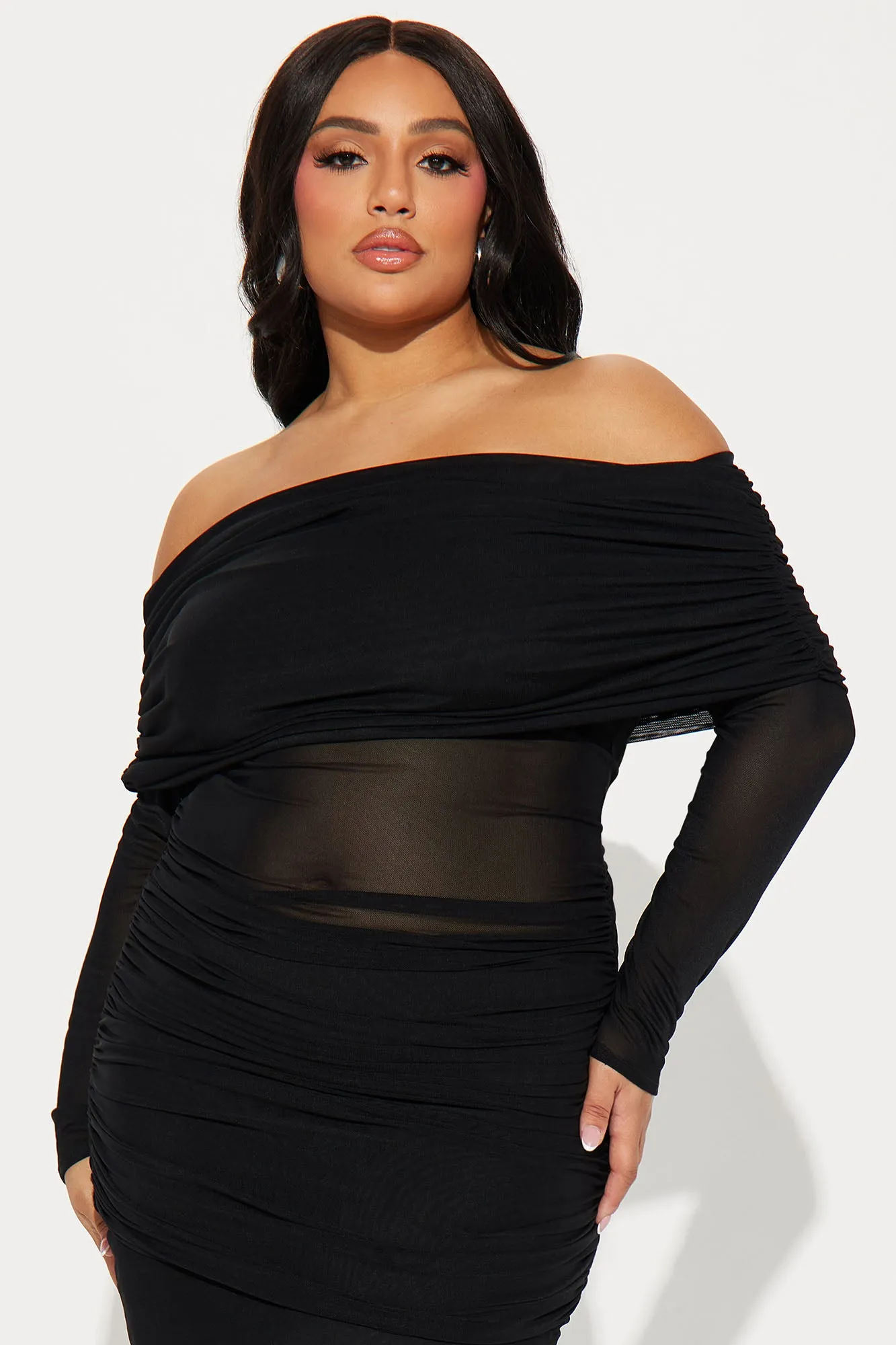 Adeline Mesh Maxi Dress - Black