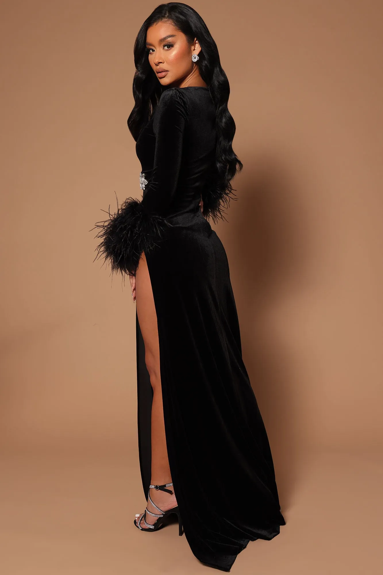 Alexandra Velvet Maxi Dress - Black