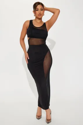 Ali Mesh Maxi Dress - Black