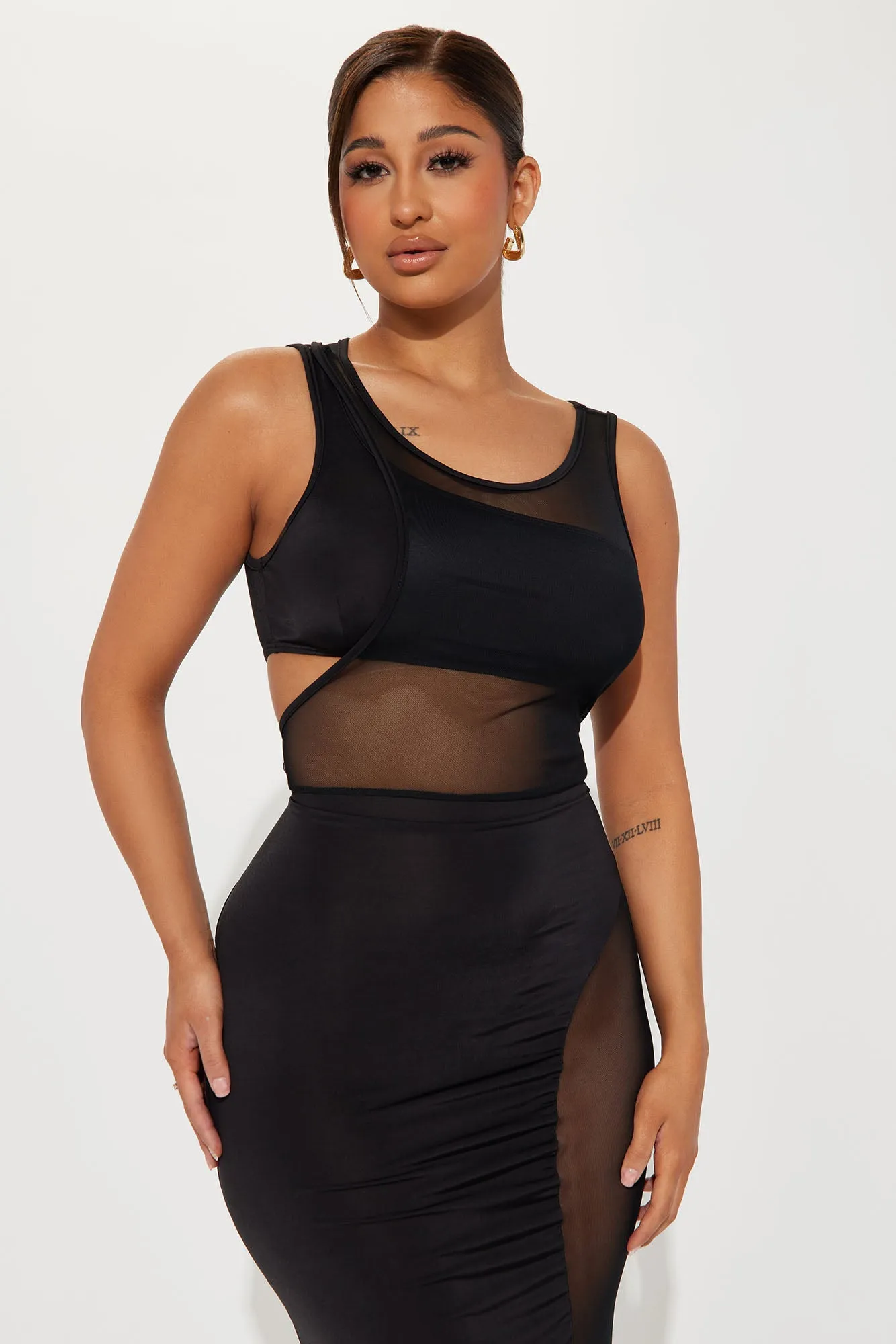 Ali Mesh Maxi Dress - Black