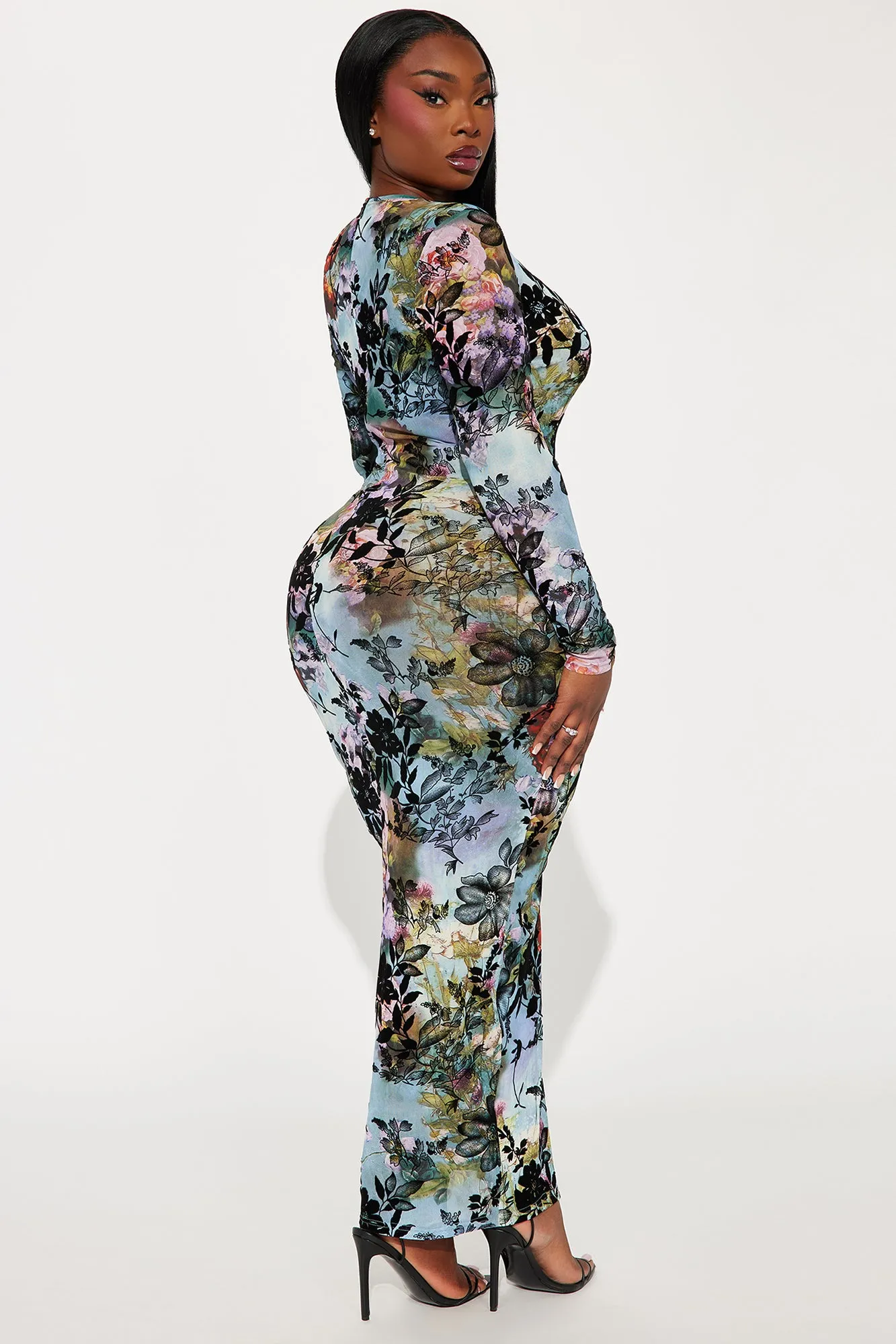 Alice Mesh Maxi Dress - Blue/combo