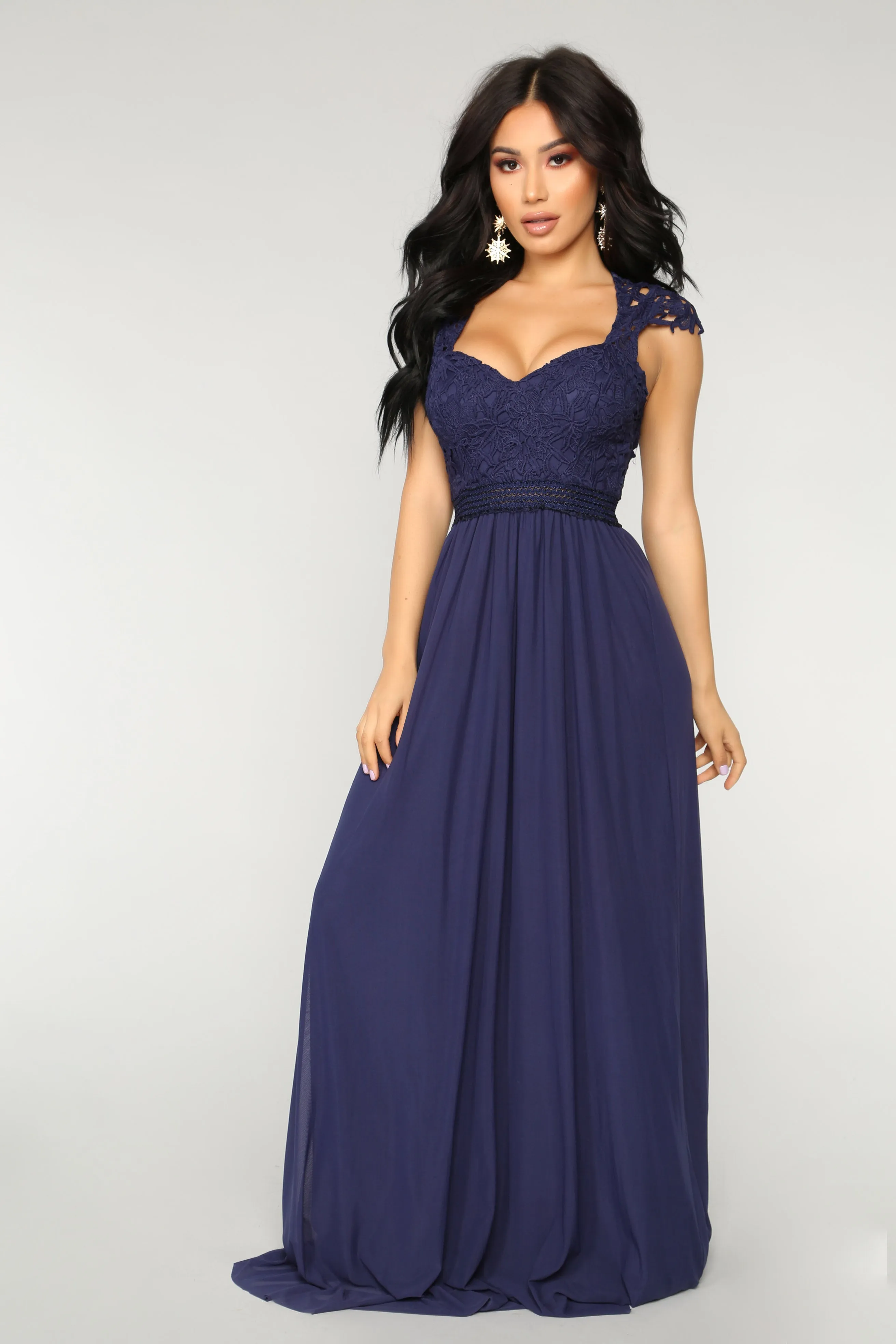 Angel On Fire Maxi Dress - Navy