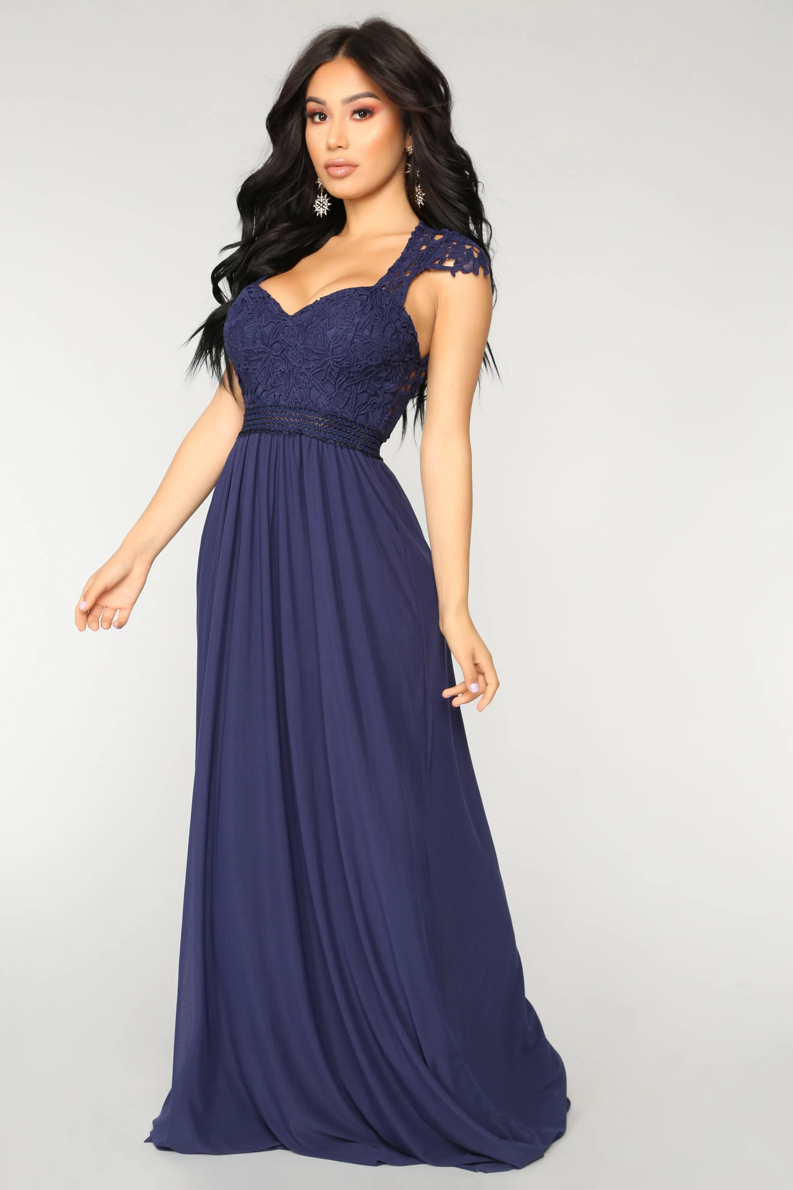 Angel On Fire Maxi Dress - Navy