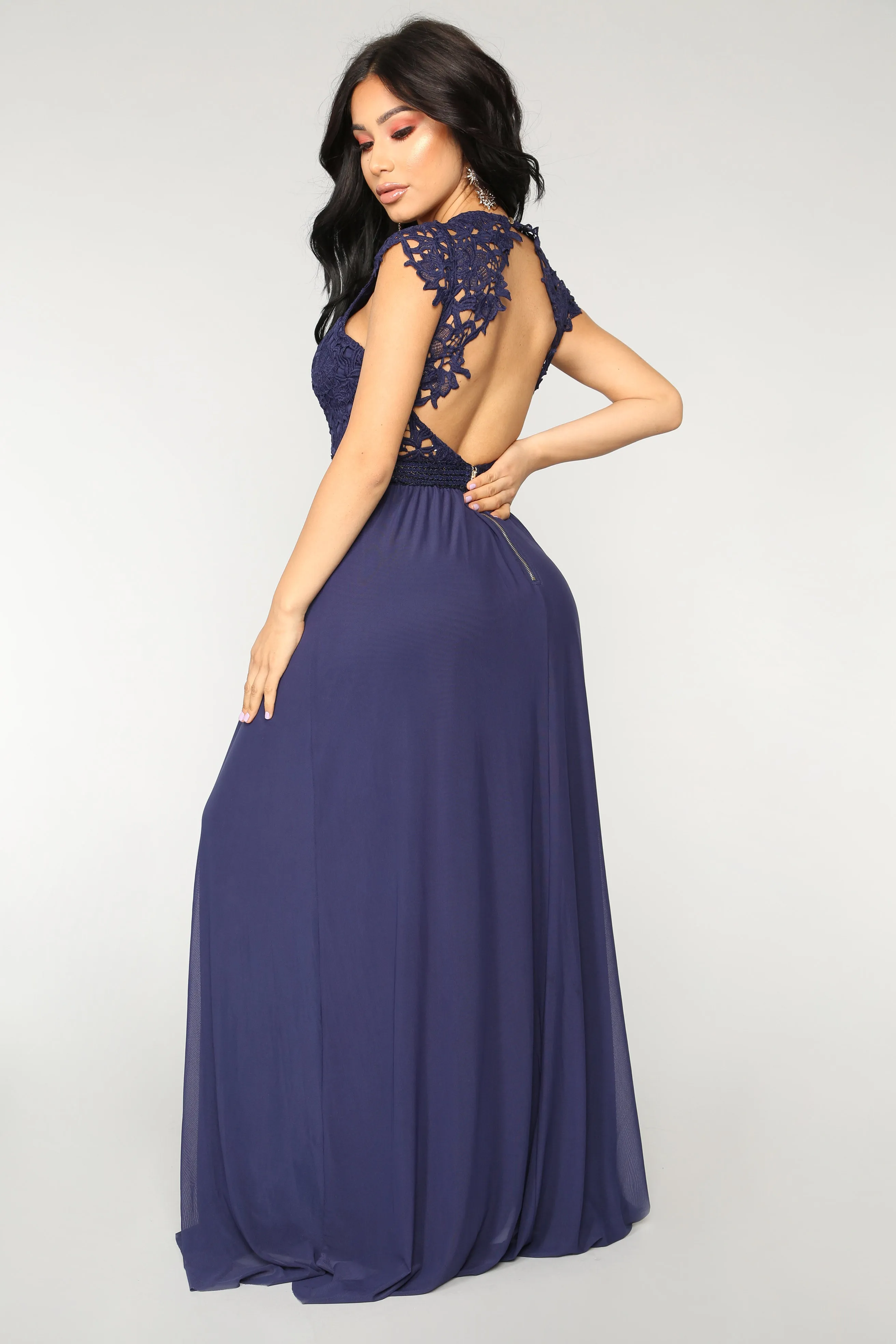 Angel On Fire Maxi Dress - Navy