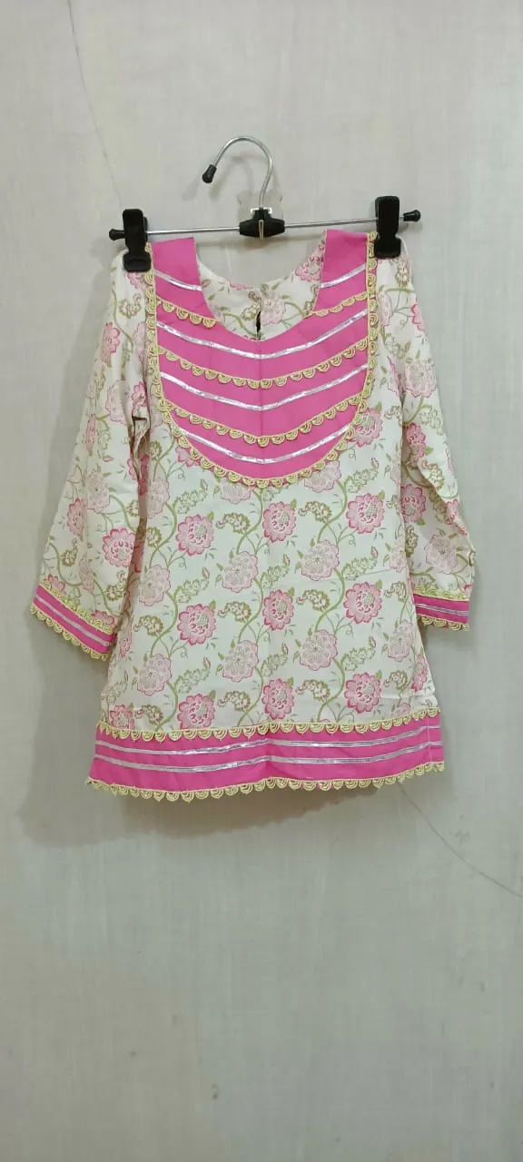 Beautiful Pink Floral Print Garara Set for a Cute Baby Girl