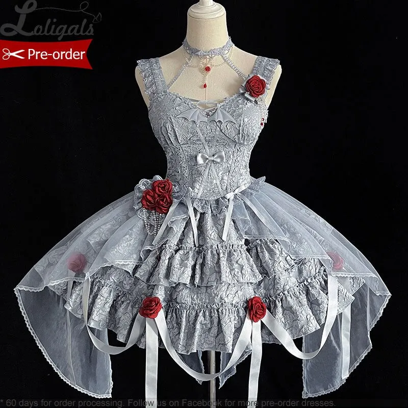 Bleeding Rose ~ Gothic Lolita Corset Top & Skirt Set by Alice Girl ~ Pre-order
