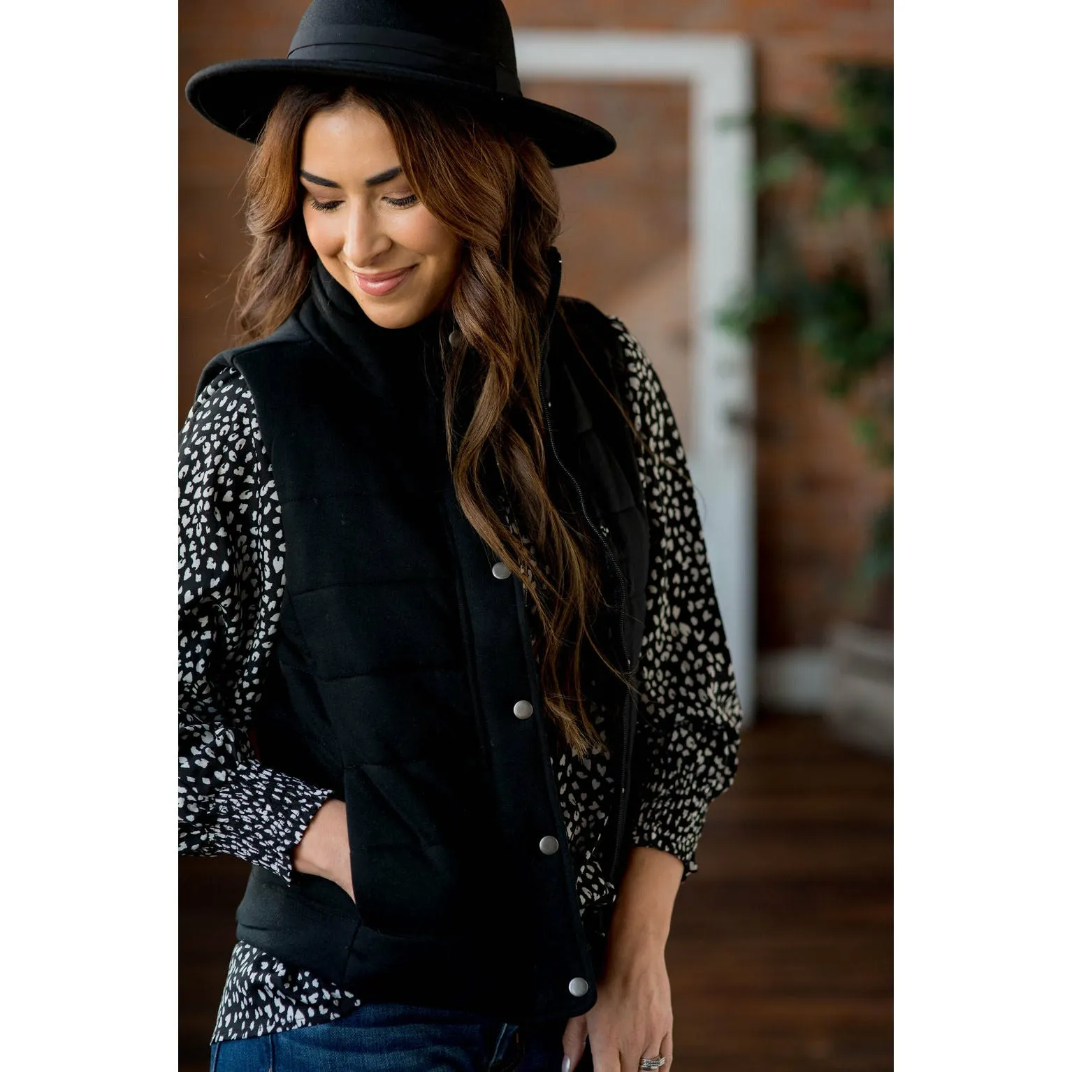 Button Down Puffer Vest