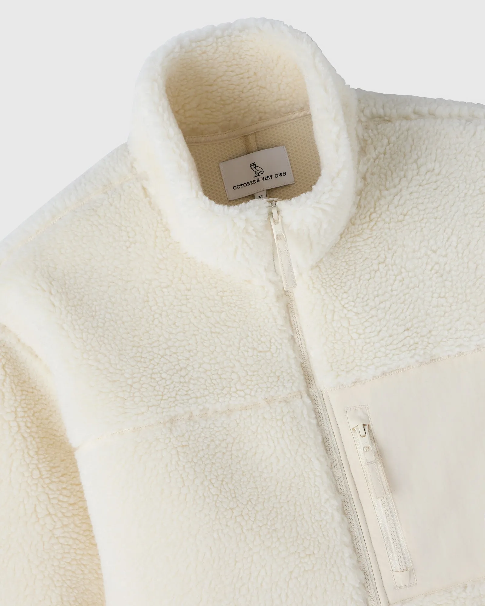 Deep Pile Sherpa Full-Zip Jacket - Cream