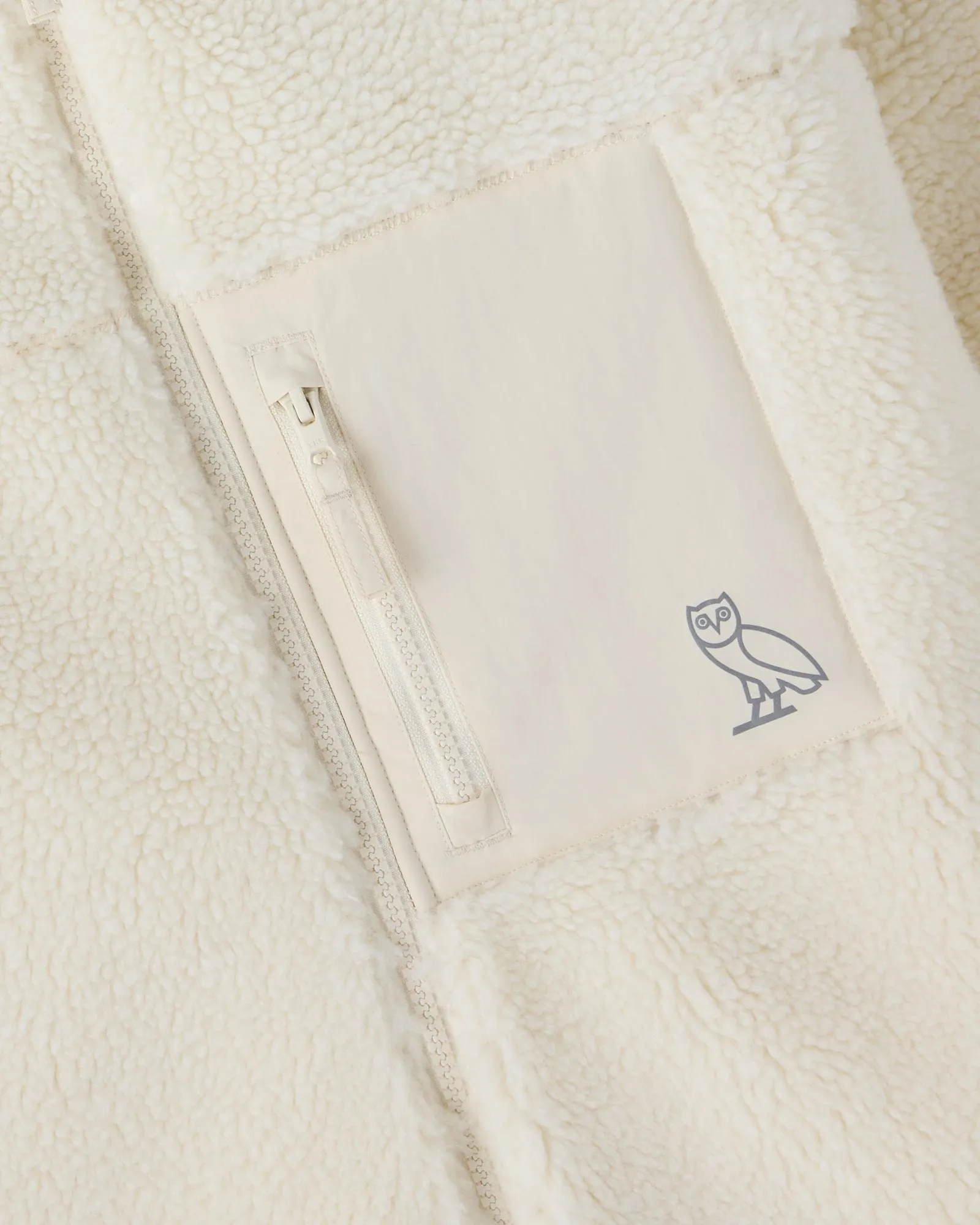 Deep Pile Sherpa Full-Zip Jacket - Cream