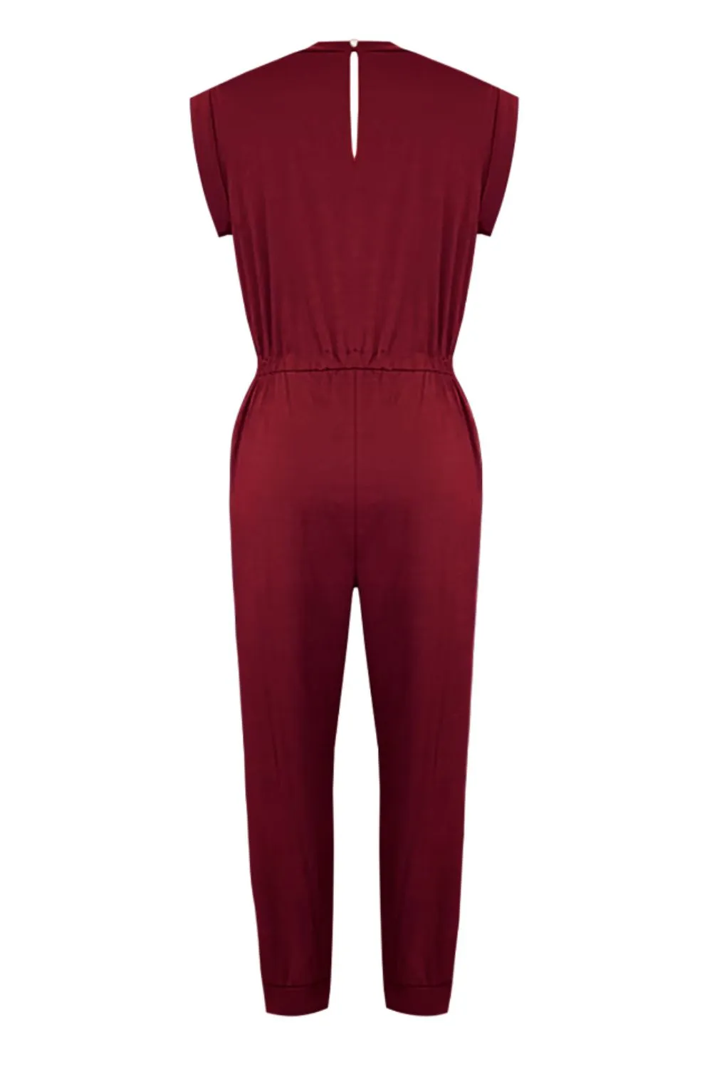 Drawstring Round Neck Sleeveless Jumpsuit