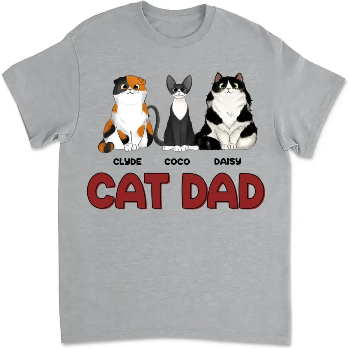 Father's Day -  Cat Dad - Personalized Unisex T-shirt