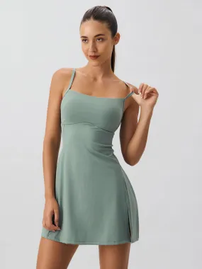 Grey Green Cut Out Dress - Light Support
