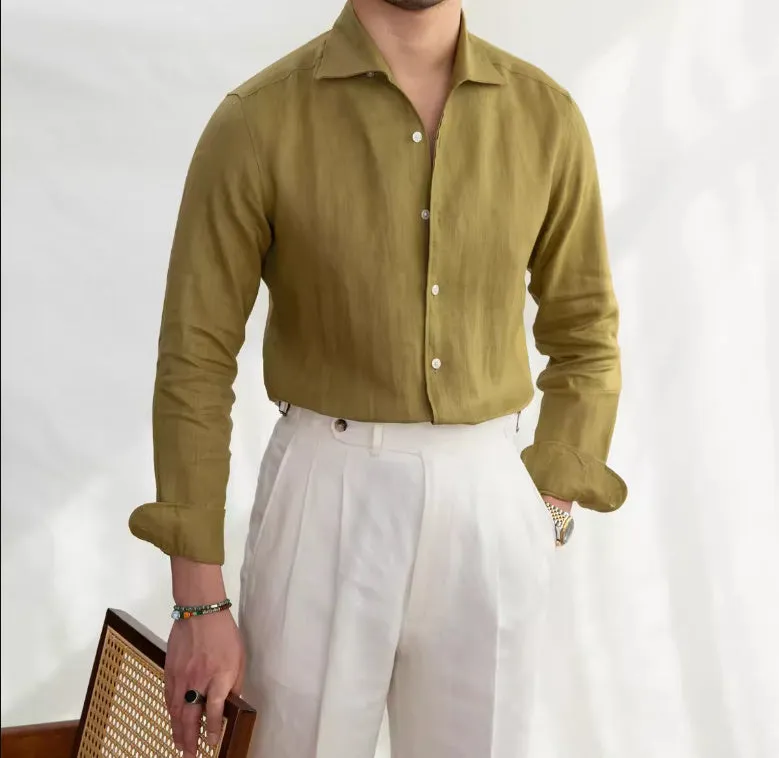 Long Sleeve For Men All-match White Shirt