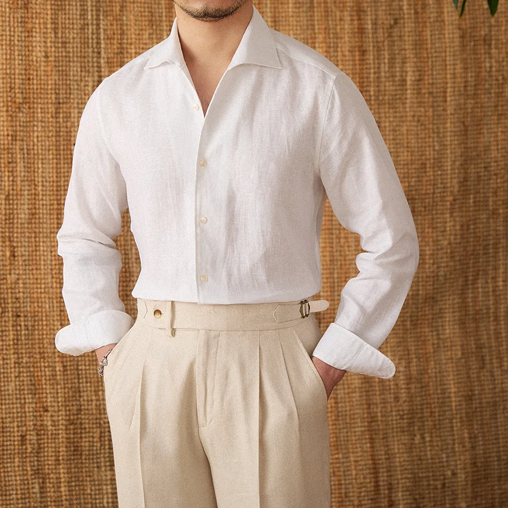 Long Sleeve For Men All-match White Shirt