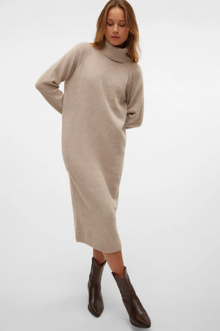 Marwa High Neck Midi Knit Dress