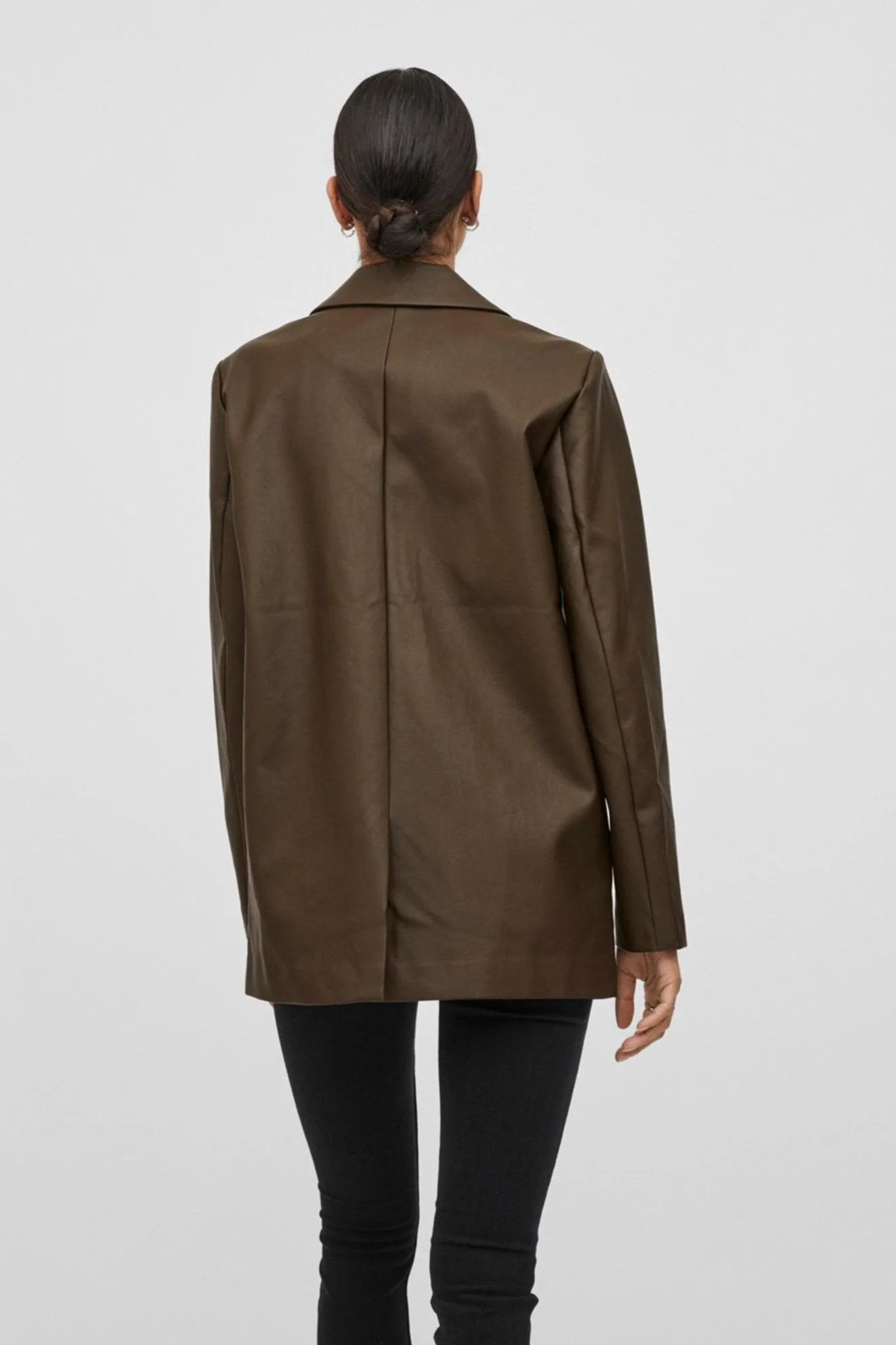 Maya Coated Blazer - Demitasse
