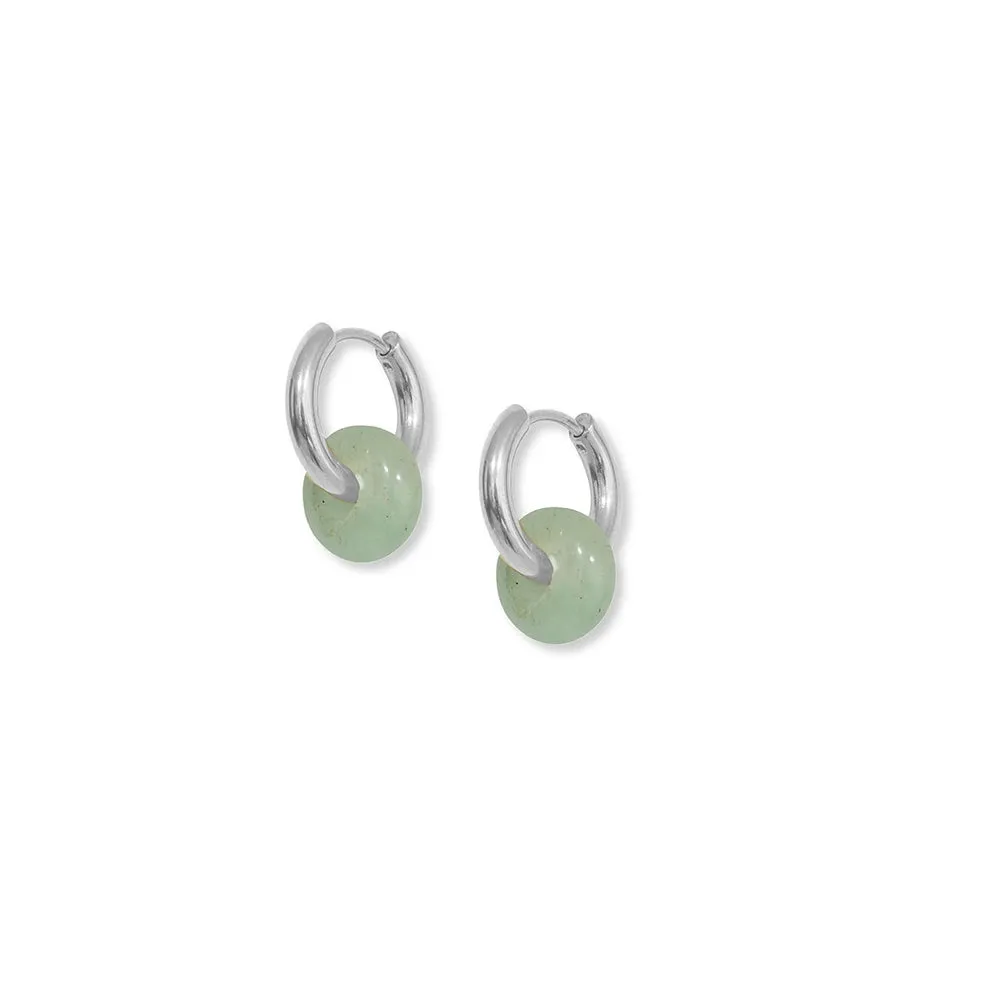 Mint Agate Hoops in Gold or Silver by A Weathered Penny