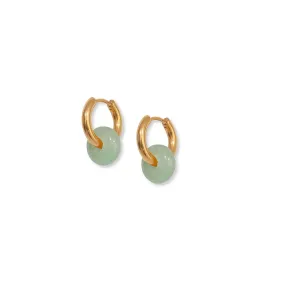 Mint Agate Hoops in Gold or Silver by A Weathered Penny