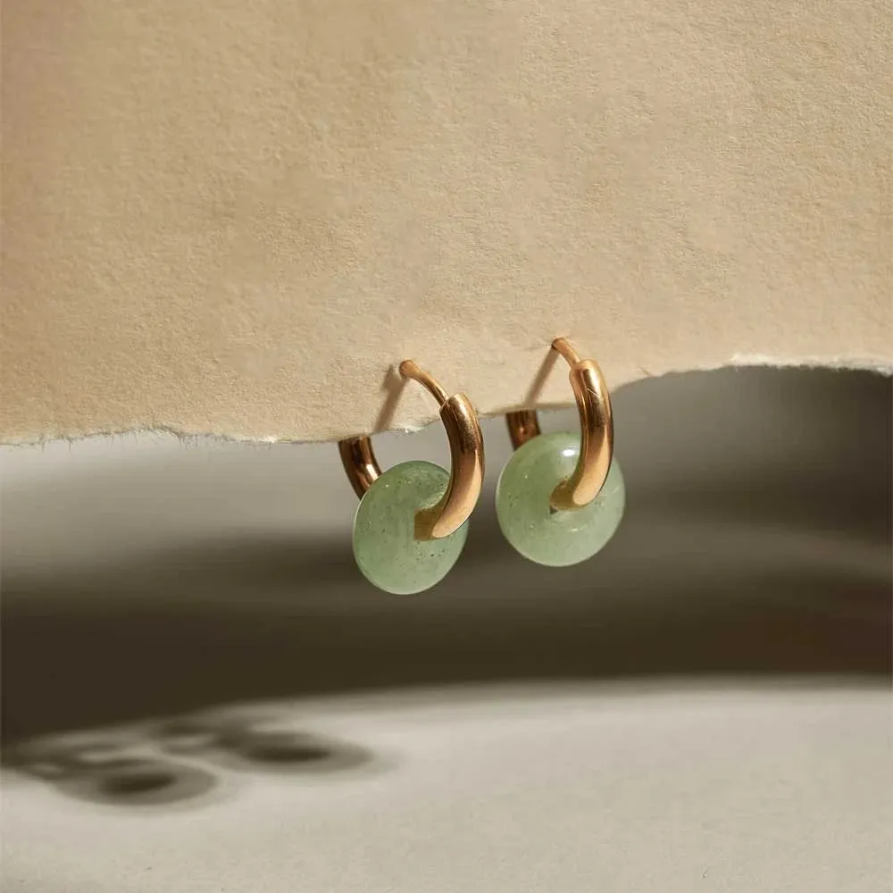 Mint Agate Hoops in Gold or Silver by A Weathered Penny