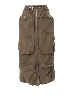 Multi Pocket High Waist Cargo Skirt