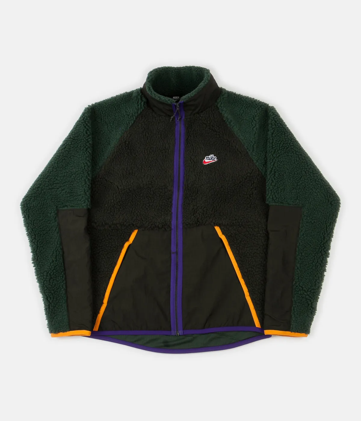 Nike Winter Fleece Jacket - Sequoia / Galactic Jade / Kumquat