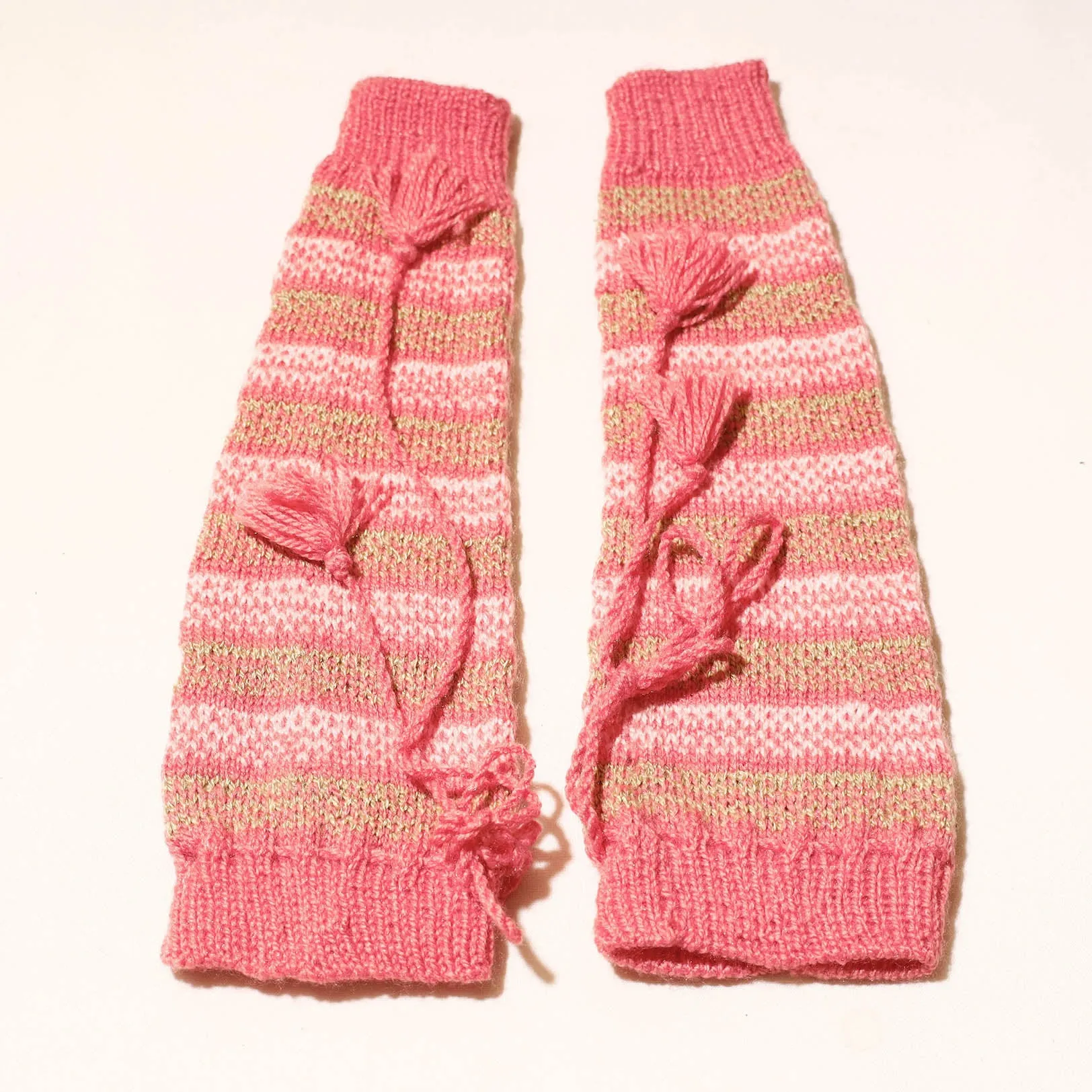 Pink -Kumaun Hand Knitted Woolen Leg Warmer