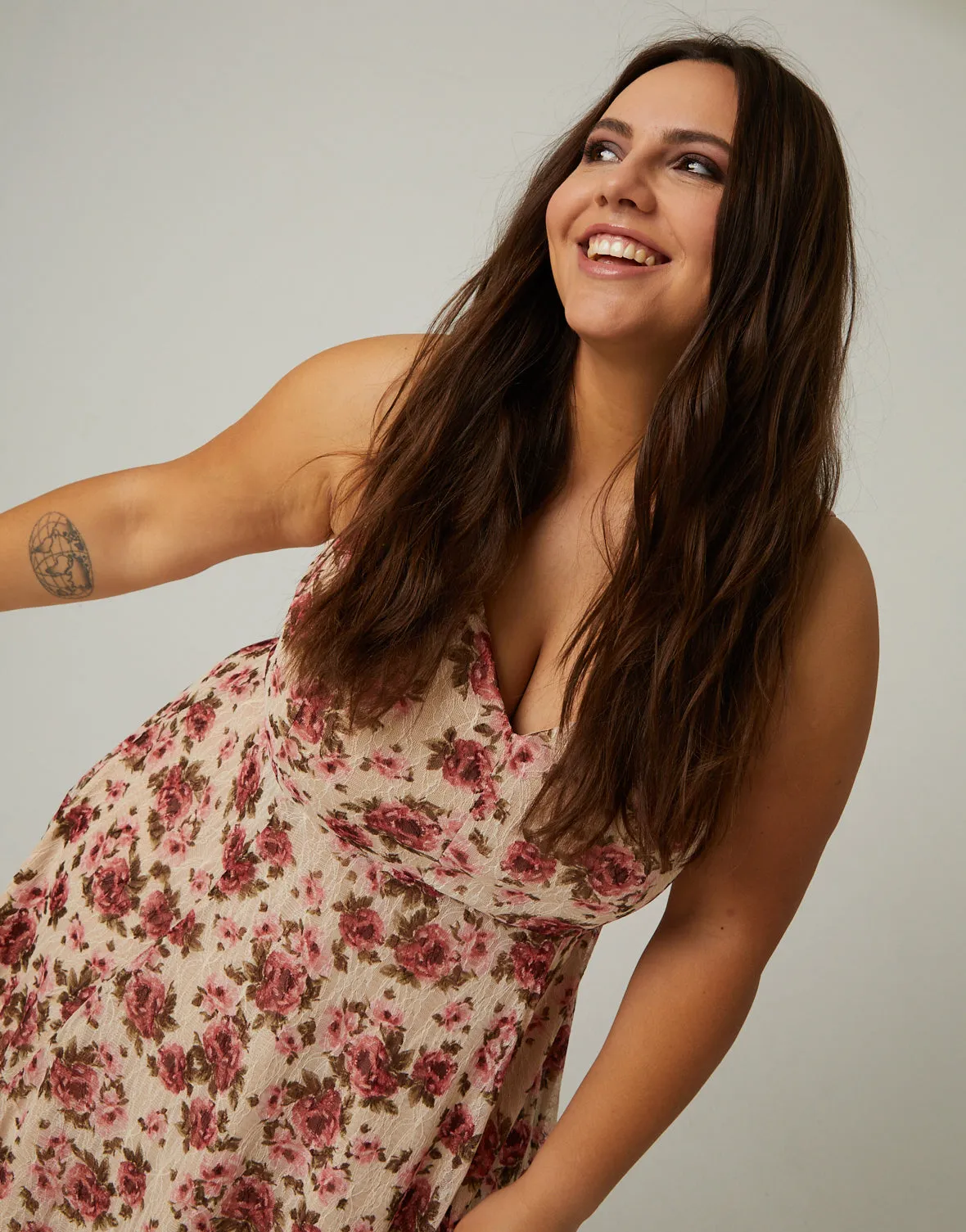 Plus Size Floral Sweetheart Dress