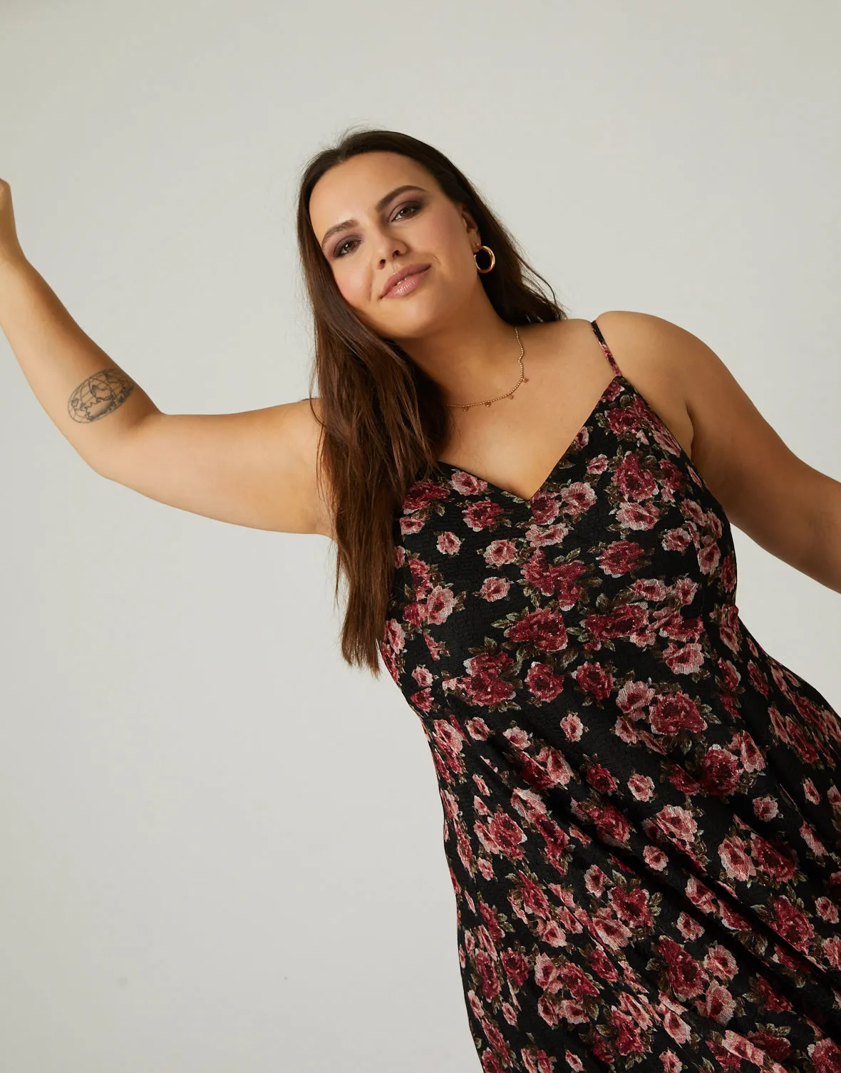 Plus Size Floral Sweetheart Dress