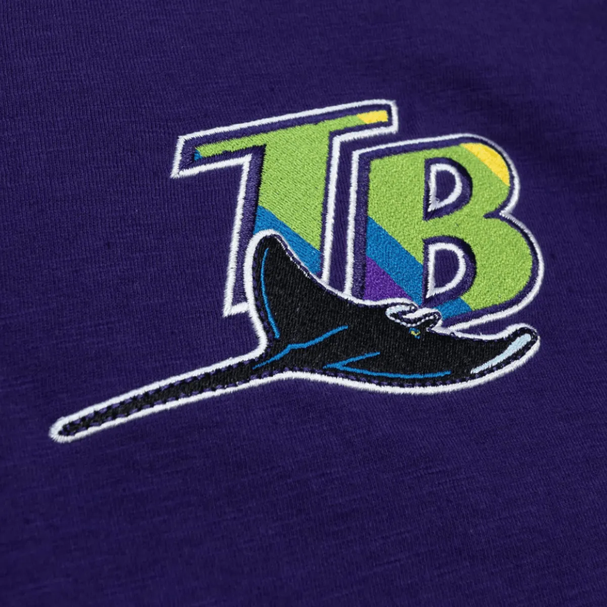 Rays Men's Mitchell & Ness Purple Legendary Slub Devil Rays Henley T-Shirt