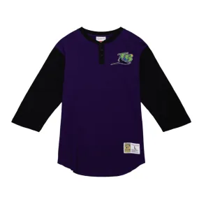 Rays Men's Mitchell & Ness Purple Legendary Slub Devil Rays Henley T-Shirt