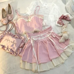 Ribbons and Wisteria      Corset Top with Optional Skirt  and Peter Pan Overlay Lolita Top Set Kawaii Academia Y2K Cottagecore Coquette Fairycore Dollette Princesscore Bottoms