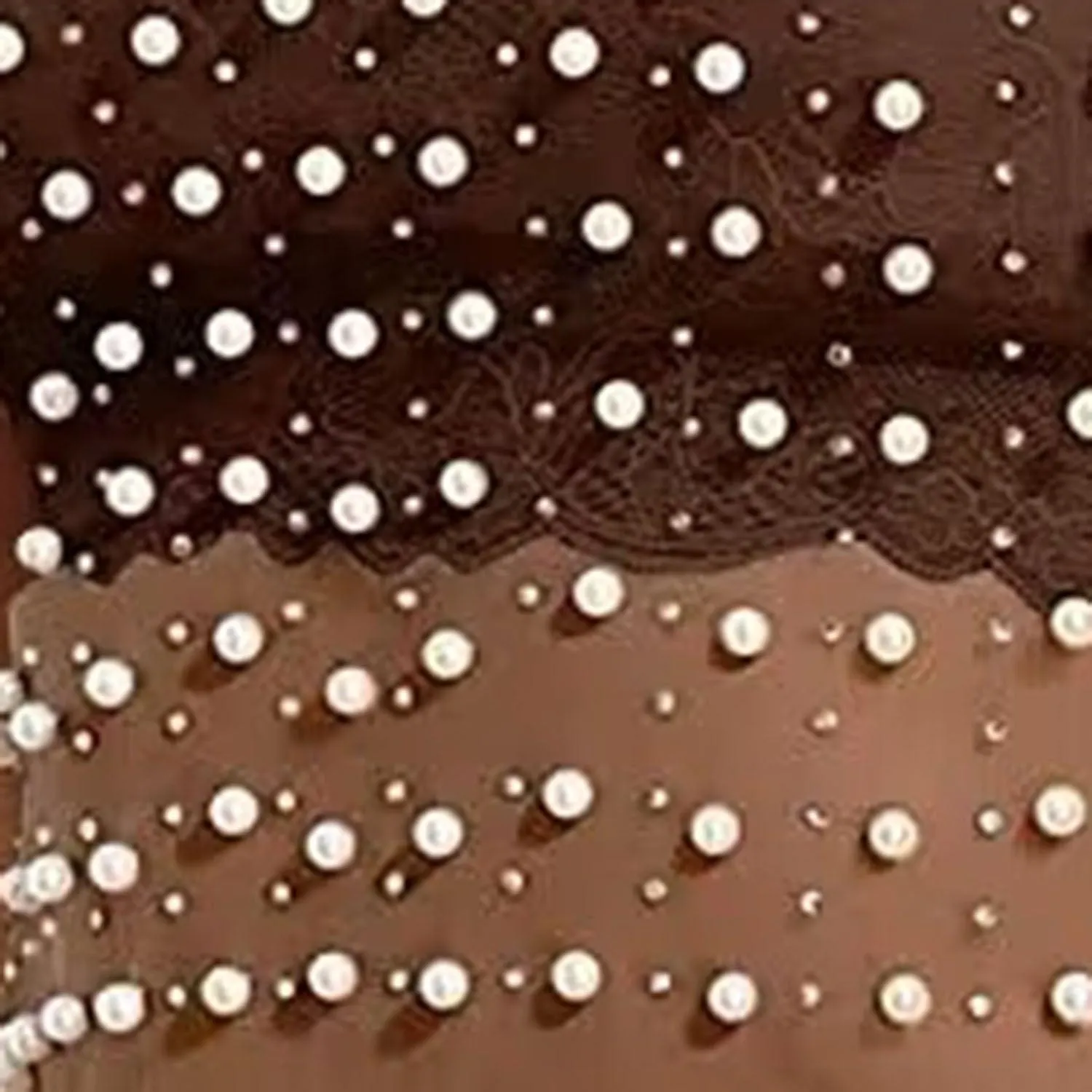 See Through Sparkle Rhinestone Pearl Mesh Maxi Dress SKD21067