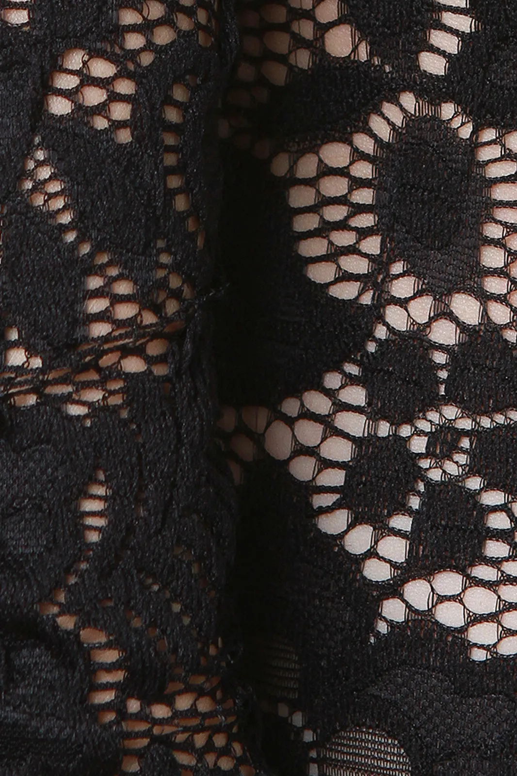 Semi-Sheer Floral Lace Bardot Jumpsuit