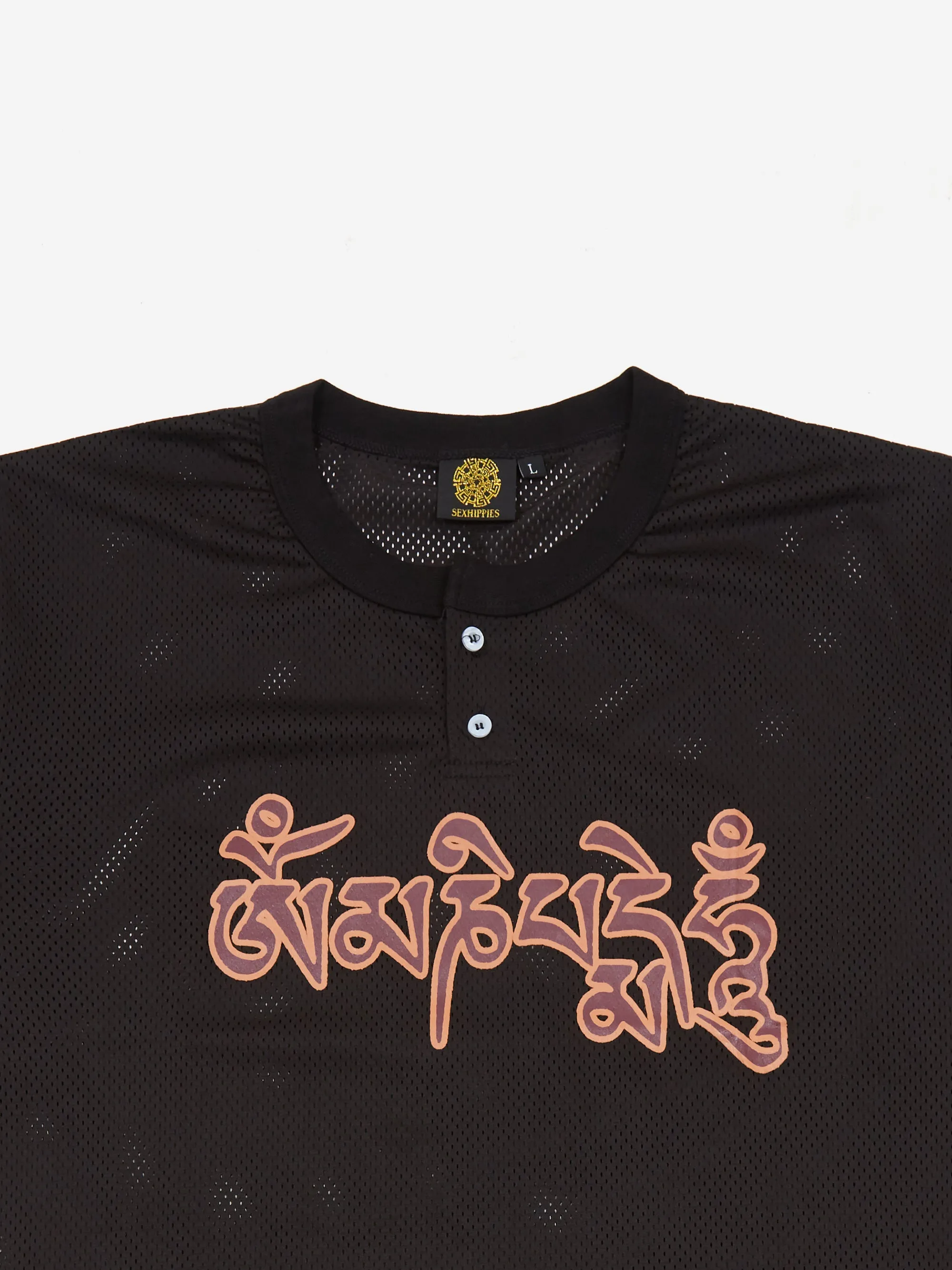 Sexhippies Mesh Henley Jersey - Black