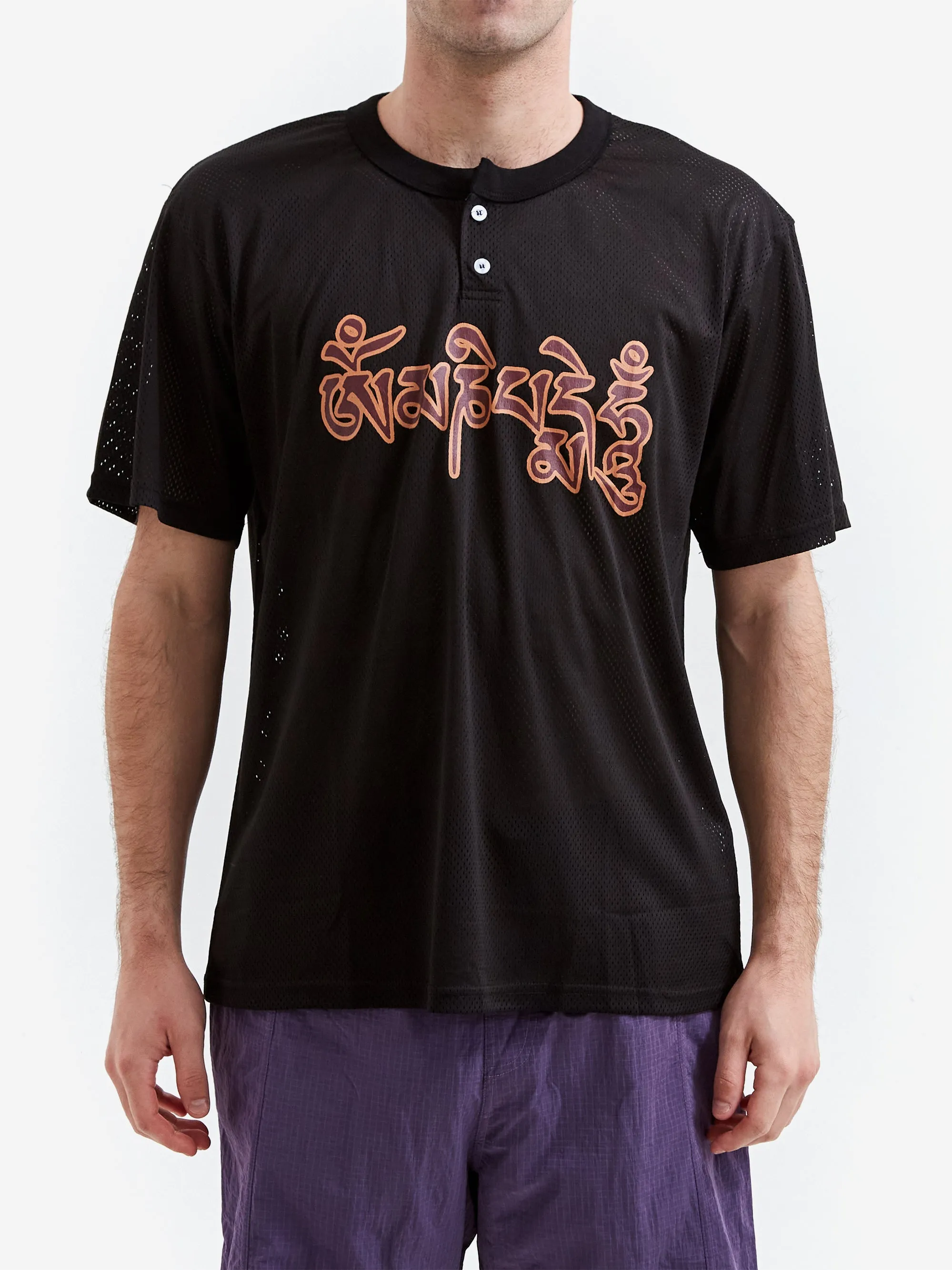 Sexhippies Mesh Henley Jersey - Black
