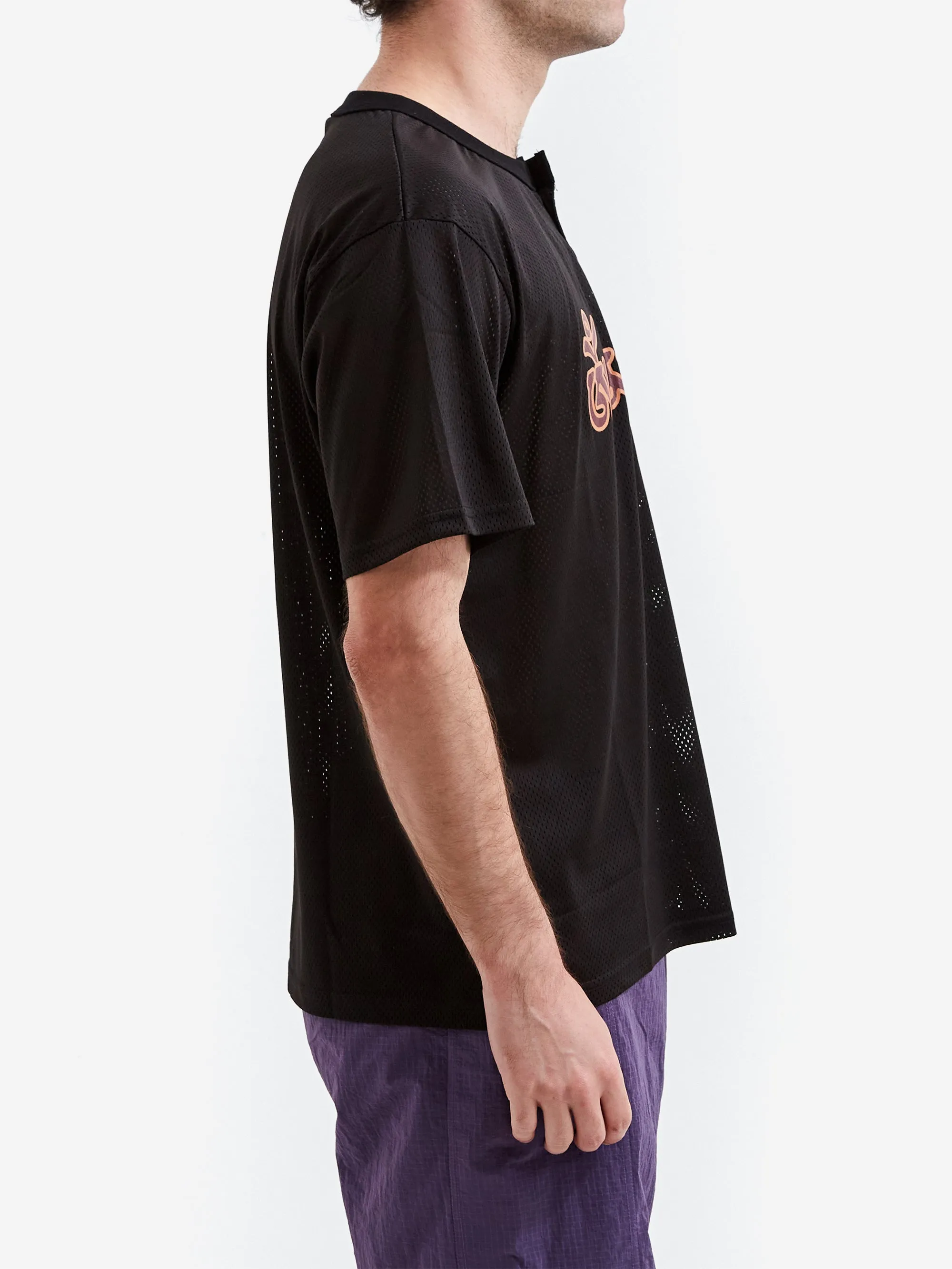 Sexhippies Mesh Henley Jersey - Black