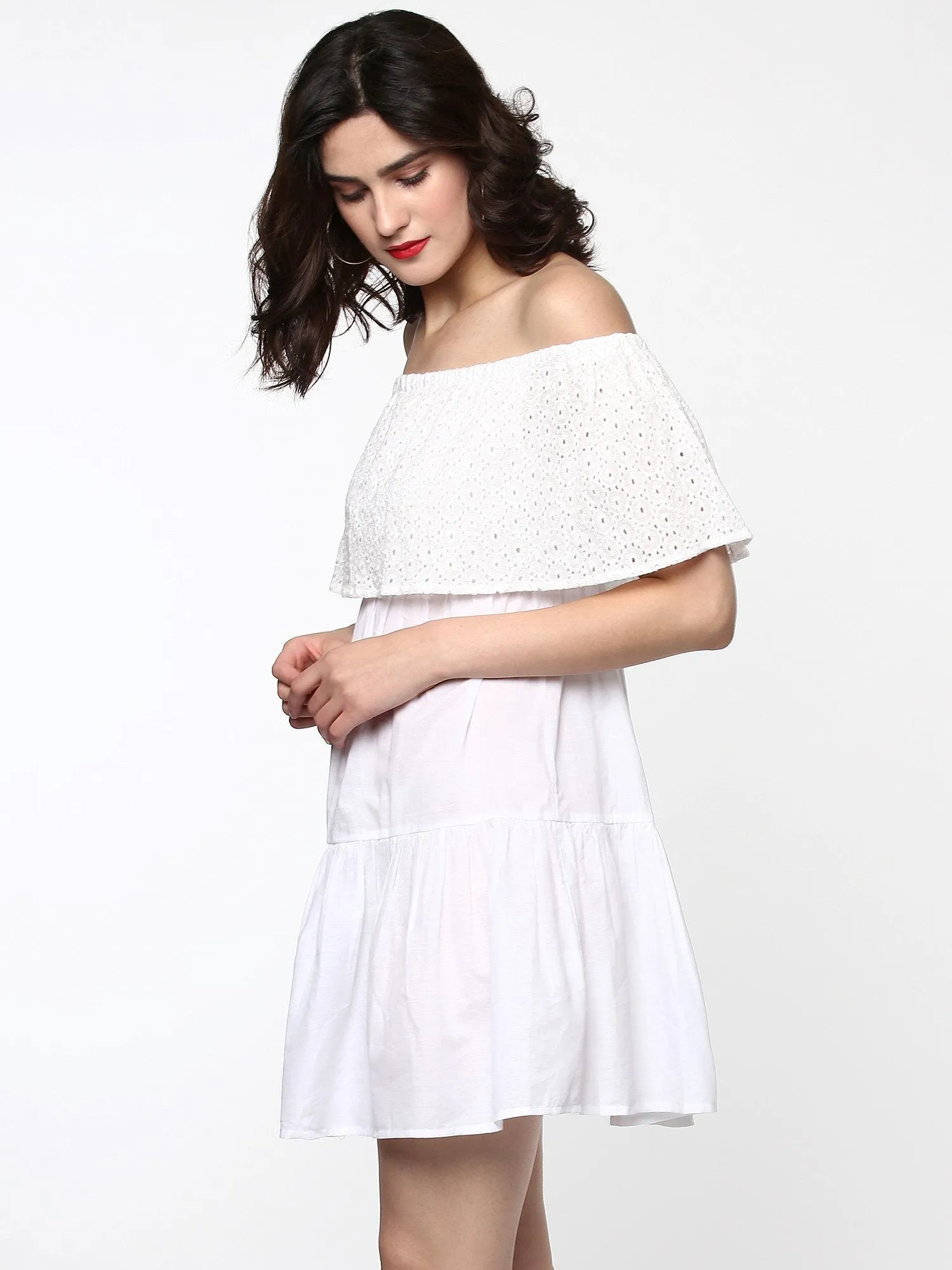 Shifley Layered White Dress
