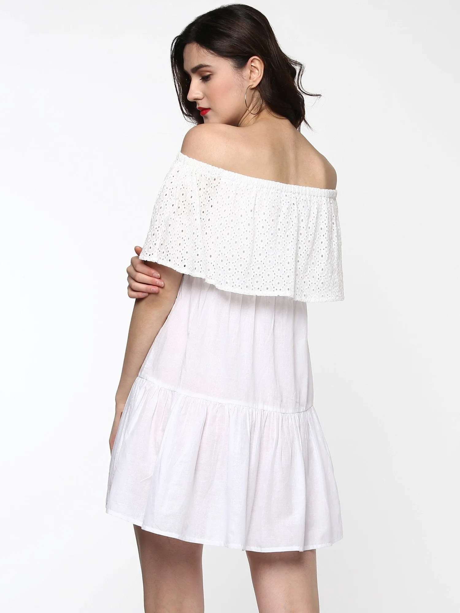 Shifley Layered White Dress