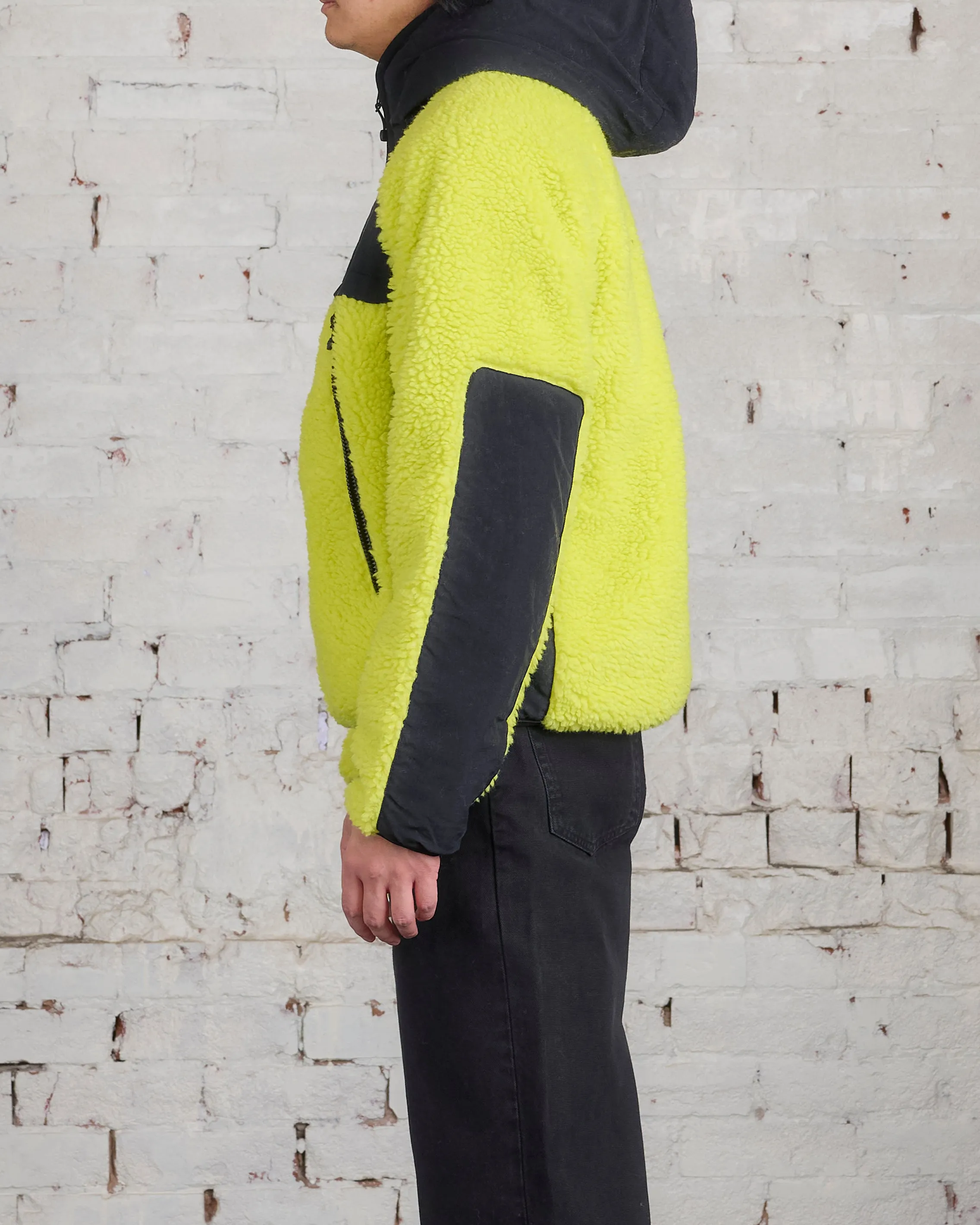Stussy Sherpa Paneled Hooded Jacket Lime