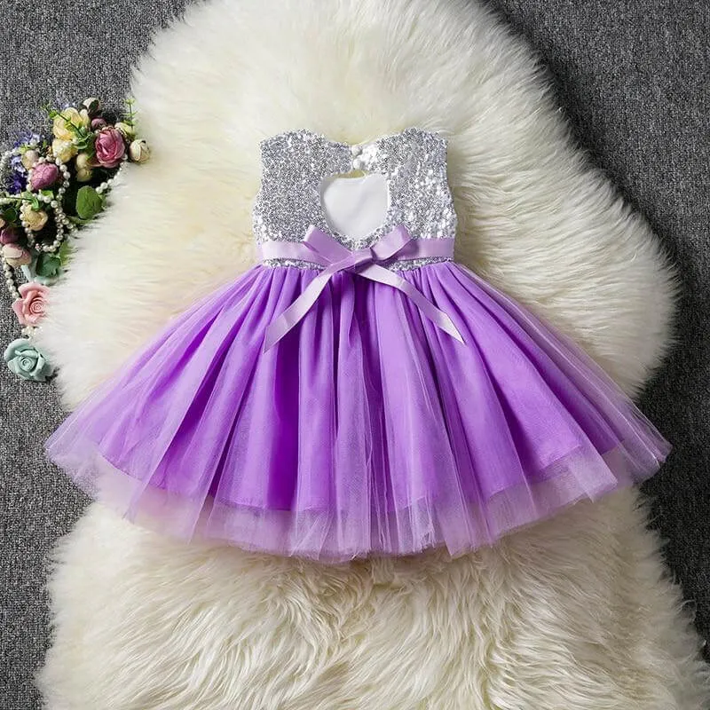 Toddler/ Baby Girls Bling Bling Sequin Tulle Flower Girl Dress Wedding Prom Birthday Party Dress
