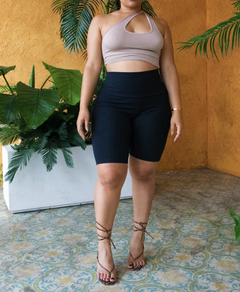 TUMMY CONTROL High Waist Biker Short W/ Ponte Roma (fits up to Plus)